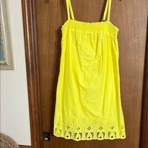 Old Navy Yellow Sundress with Eyelet Hem size medium